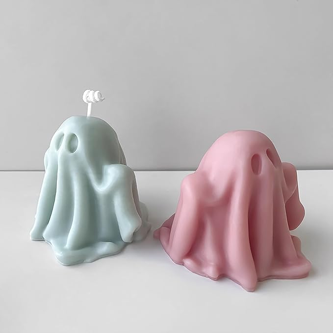 Halloween Molds Ghost Resin Mold - Resin Casting Silicone Molds for Home Decor & Candle Making Wave Spiral Mold