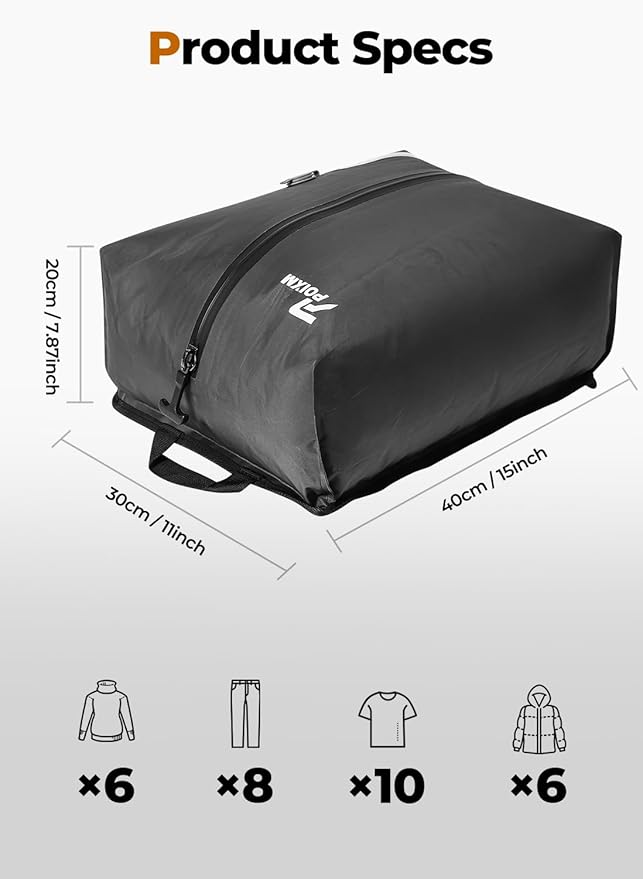 Vacuum Bags for Travel with Wireless Pump, IP67 Waterproof, Reusable Space Saver Compression Bags for Backpack, Suitcase, Home Storage(3 Pack + Pump)