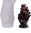 Halloween Candle Molds Kit with 50pcs Wax Core, Spooky 3D Ghost & Skeleton Candle Mold Kit for DIY Halloween Candles, Soap, and Resin Crafts, Home Party Decor Skull Flower Hand(B-Hand)