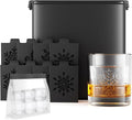 Samuelworld Clear Ice Cube Maker with Winter Design Silicone Inserts: 4 Extra Large 2 inch Clear Square Ice for Whiskey, 2025 Upgraded Crystal Ice Cube Mold - Ice Storage Bag