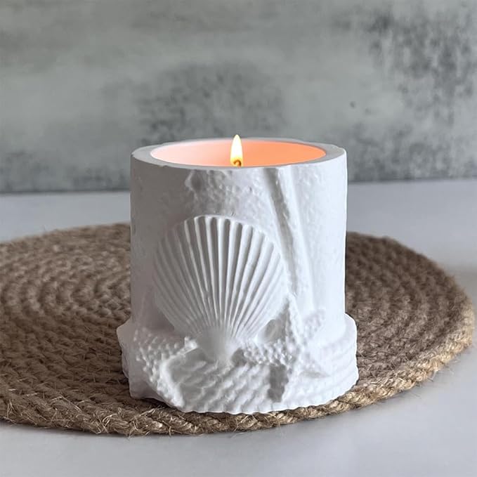 Ocean Sea Shell Starfish Storage Jars Epoxy Resin Molds Silicone Molds for Crafts Summer Marine Storage Jar Organizer Resin Mold Cylindrical Jewelry Candle Jars Containers Silicone Mold Home Decor