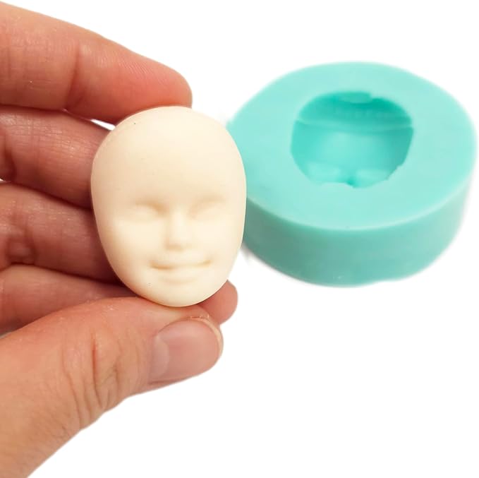 Doll face, princess face Flexible Silicone Molds Kawaii Polymer Clay Resin doll Chocolate mold Fondant NC035