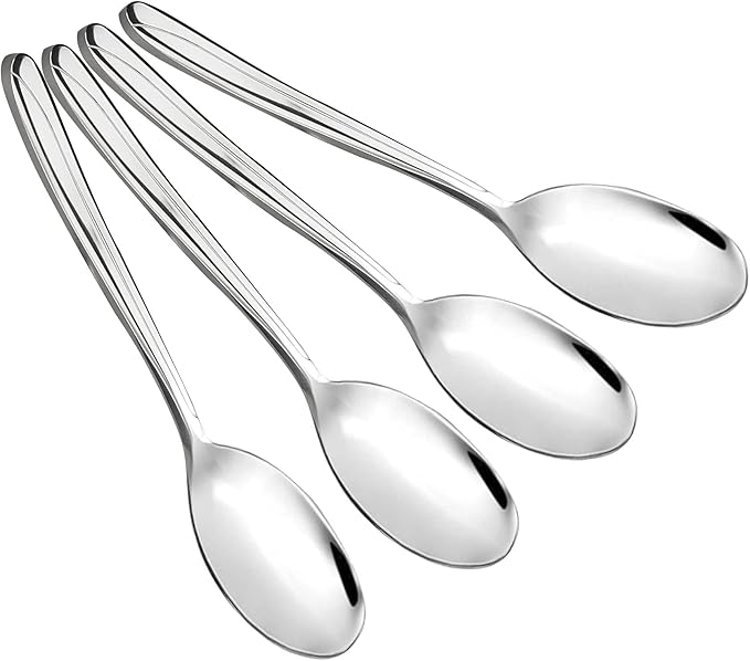Anbers 8 Pieces Large Serving Spoons, 9.45 Inches, Stainless Steel Catering Serving Spoons