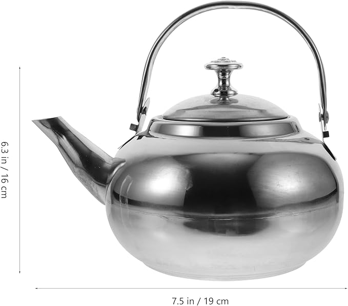 Hemoton Stainless Steel Tea Kettle with Infuser 1.2L Whistling Stove Top Kettle for Home and Camping Use