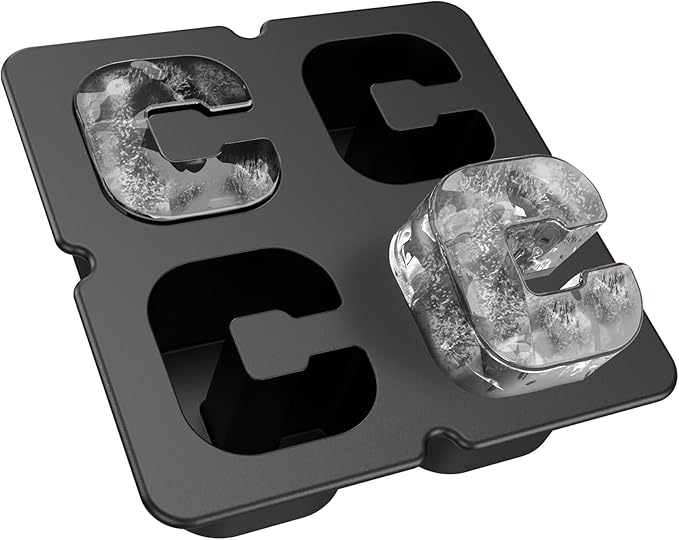 Customized Letter C Ice Cube Mold -Letter Silicone Ice Mold for Custom Ice Cube Mold and Baking Chocolate and Crafting Letter Molds, Ice Cube Molds for Cocktails & Whiskey with Custom Letters