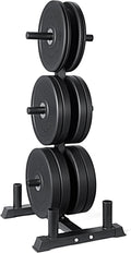 CAP Barbell 2-Inch Olympic Bumper Plate Weight Set with 6 Post Rack | 100-370 lbs | Multiple Options