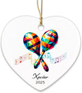 Maracas Ceramic Ornament Gifts, Personalized Maracas Musical Christmas Ornaments Decor with Name & Year, Music Lovers Ornaments 2025, Customized Instrument Player Xmas Ceramic Ornament Tree Hanging
