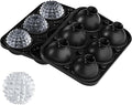 Samuelwrold 3D Ice Ball Mold - Silicone Sphere Ice Tray for Cocktails, Whiskey, Unique Design Silicone Ice Tray for Perfectly Round Ice Balls, Stylish Round Ice for Home Bar and Party (Black)