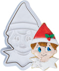 Flycalf Christmas Cookie Cutters Elf Shapes with Plunger Stamps Holiday PLA Baking Accessories Cutter Molds Gifts Decorative Party 3.5" Kitchen Cake Supplies