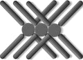 3/Pack Foldable Trivets Silicone, FENGCHEN Folding Trivets, Non-Slip Collapsible Cross Compact Design Expandable Silicone Pot Holder,Grey