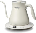 0.8L Gooseneck Electric Kettle, Precise Temperature Control for Pour Over Coffee & Tea, 1200W Fast Boiling Water, Auto Shut Off, Scheduling, Stainless Steel, White