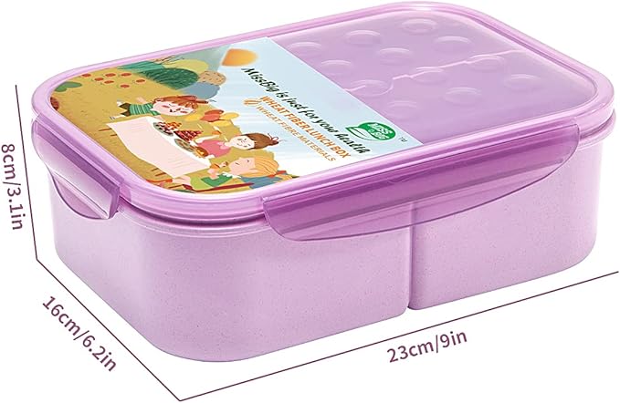 MISS BIG® Bento Box,Bento Box Adult,Lunch Box,Leak Proof Lunch Containers,No BPAs and No Chemical Dyes Bento Lunch Box,Dishwasher and Microwave Safe Lunch Containers for Adults(1900ml Purple)