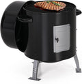 MFSTUDIO 17" Vertical Charcoal Smoker with Thermometer, Integrated Metal Grill Chamber Less Smoke Leak & Heat Loss,Black