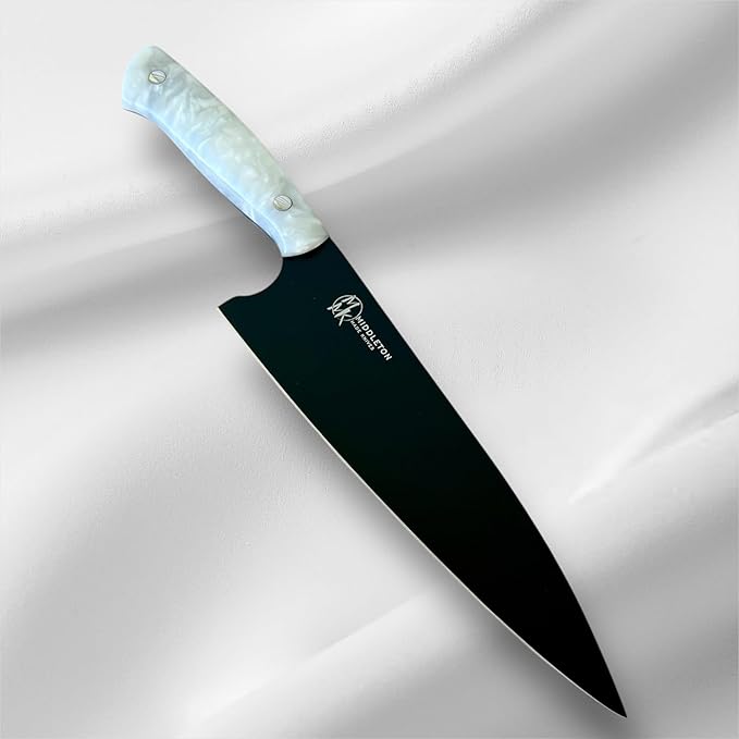 Middleton Made Knives Echo 8 Inch Chef Knife - Handmade Professional Chef Knife - Chefs Knife Made with AEB-L Stainless Steel - USA Made Knife - Great Chef Gifts - Pearl