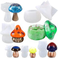 6 Pcs Mushroom Resin Molds, FineGood Resin Molds Silicone Mushroom Jar Mold DIY Crafting Silicone Molds for Epoxy Resin Storage Box Decoration