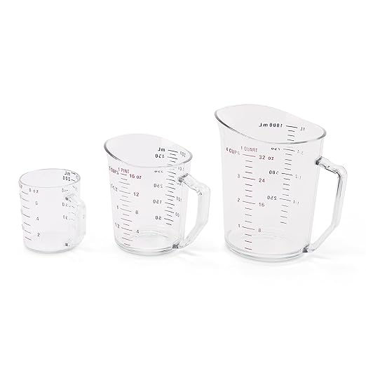 Cambro Measuring Cup - 3 Pack - 1 Cup, 2 Cup, 4 Cup (Clear)