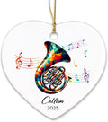French Horn Ceramic Ornaments, Customized Name & Year French Horn Player Christmas Ornament Gifts, Musical Instrument Ornaments Xmas Tree, Personalized Music Lovers Ceramic Ornament Decoration 2025
