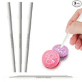 3pcs White Edible Markers for Cookie Decorating, Food Coloring Pens, Double Side Food Grade Pens with Fine & Thick Tip for Decorating Fondant, Cakes, Cookies, Easter Eggs, Frosting, Macaron, Halloween, Christmas
