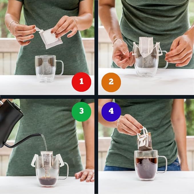 TRIBO COFFEE Single-Serve Portable Pour Over Drip Coffee - Fantastic Journey Variety Gift Box | Includes 30 servings - 15 types