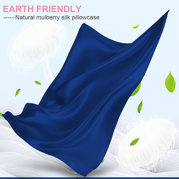Mulberry Silk Pillow Cases 2 Pack King Size 20x36 Inches with Hidden Zipper, Ultra Smooth and Soft Breathable Cooling Silk Satin Pillowcase Set of 2, Better for Hair and Skin, Gifts for Women Men