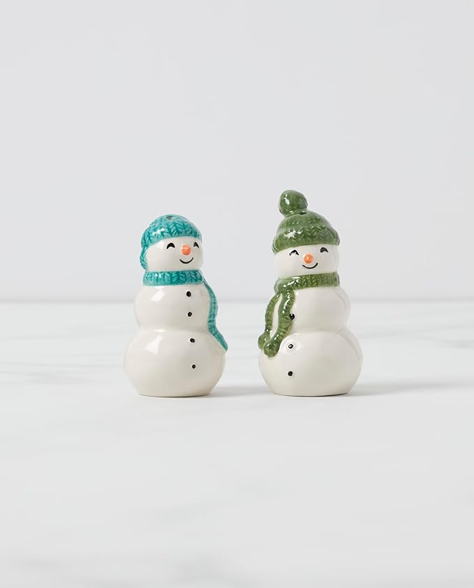 Lenox 895171 Balsam Lane Snowman Salt & Pepper Set, 2-Piece, Christmas & Holiday Hosting
