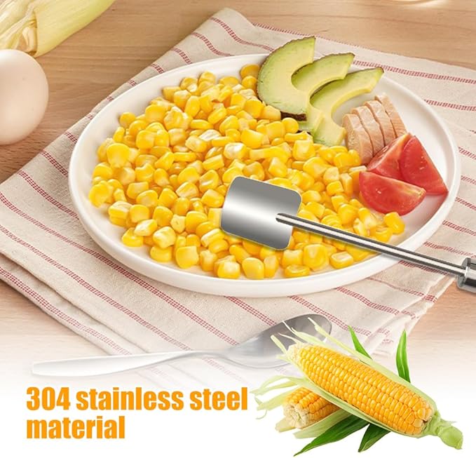 Easy Clean Corn Cob Peeler, 2025 New Corn Peeler for Corn on the Cob, Upgrade Corn Cob Stripper Corn on the Cob Remover, Stainless Steel Corn Stripping Tool for Home Kitchen and Restaurant Chef (2)