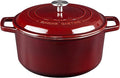 Enameled Cast Iron Dutch Oven Pot With Lid, Dutch Oven for Sourdough Bread Baking Round Pot Dule Handle, 6 Quart, Wine Red