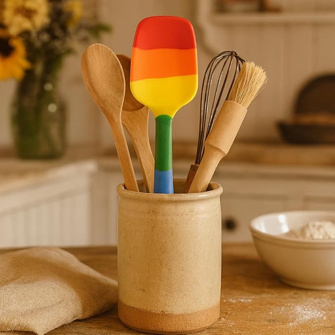 Cooking With Pride Non-Stick Spoon Spatula, Heat-Safe Silicone With Iron Core, 10.5-Inch