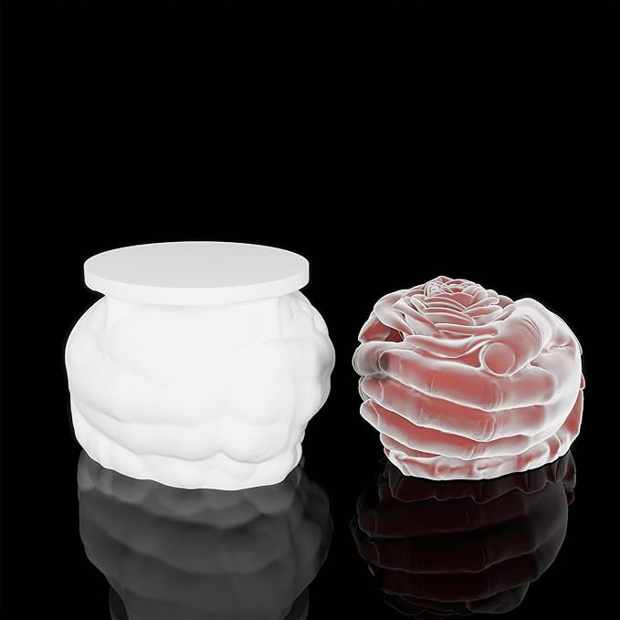 Rose in Hand Molds Hand Rose Resin Mold - Resin Casting Silicone Molds for Home Decor & Candle Making Wave Spiral Mold