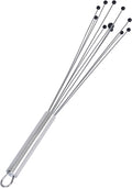 Restaurantware-German Standard 12.6 Inch Ball Whisk, 6 Kitchen Whisks With Silicone Balls - Ergonomic Handle, Dishwashable, Stainless Steel Manual Egg Beater, Durable, For Whisking, Stirring, Mixing