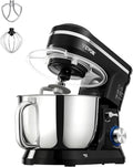 VEVOR Stand Mixer, 5QT Dough Mixer, 10+P Speeds Tilt-head Food Mixer, Kitchen Mixer with Stainless Steel Bowl, Dough Hook, Wire Whip, Beater, Scraper, Household Stand Mixer for Baking Mixing, Black