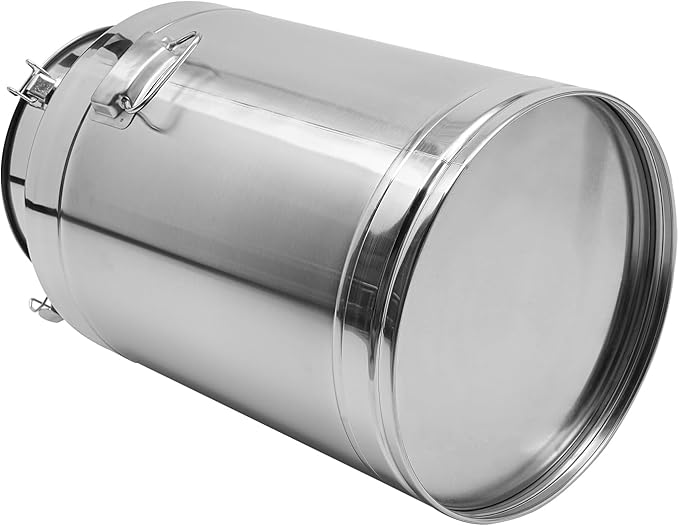 304 Stainless Steel Milk Can - 20 Gallon (76 Liter) Heavy Duty Airtight Food Storage Container for Milk, Wine, Oil - Ideal for Home, Farm, and Commercial Use
