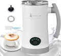 Milk Frother, 4-in-1 Electric Milk Steamer, 11.8oz/350ml Large Capacity for Auto Warm/Cold Foam, Heating Milk for Coffee, Latte, Macchiato, Cappuccino, Hot Chocolate (White)