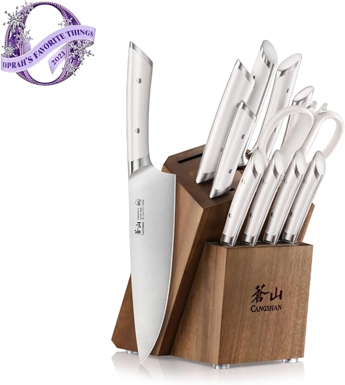 Cangshan HELENA Series German Steel Forged Knife Block Set (12-Piece, White), Oprah's Favorite Things 2023
