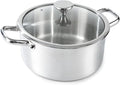 6QT Stock Pot, 316L Stainless Steel Stockpot with Lid, Professional Multi-Use Soup & Pasta Cooking Pot, Oven, Gas and Dishwasher Safe