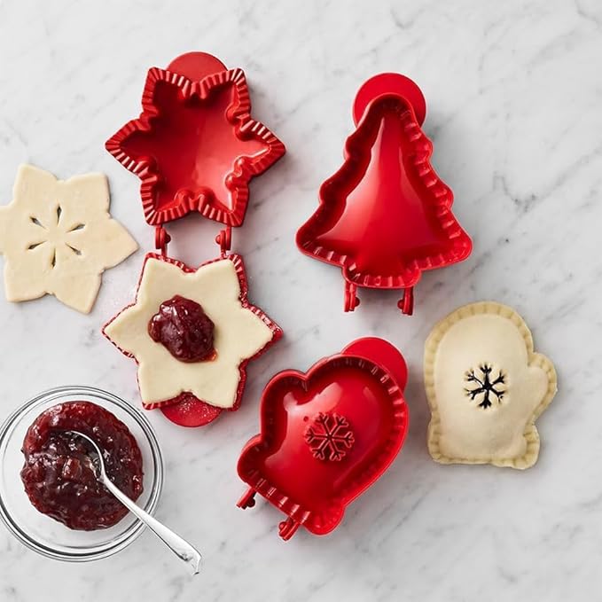 Christmas 3Pcs Mini pie molds, Hand Pie Molds, Cute Baking Supplies, Festive Pie Press & Pastry Molds for Holiday Parties & Baking (3)