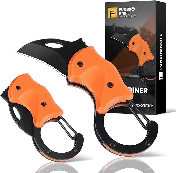 Small Pocket Knife for Men, Cool Folding Knife Box Cutter with 1.34inch Sharp Blade, Mini EDC Knives for Everyday Carry, Great Gift for Men (Orange)
