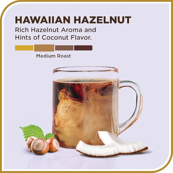 Don Francisco's Hawaiian Hazelnut Ground Coffee, Medium Roast – Flavored 100% Arabica, 20 oz Bag, Premium Coffee for Drip, Pour Over & French Press