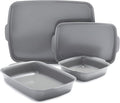 GreenPan Premiere Ovenware Healthy Ceramic Nonstick 4 Piece Bakeware Set, PFAS-Free, Rectangular, Square, Quarter, Half Sheet Baking Pans, Warp-Free, Oven Safe to 600F, Dishwasher Safe, Gray