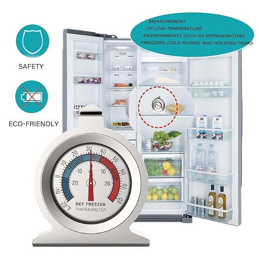 5 Pack Fridge Thermometer - Classic Series with Large Dial and Internal Temperature Gauge - Monitor and Maintain Perfect Temperature in Kitchen Refrigerator