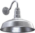 Steel Lighting Co. Gardena Barn Light | Outdoor Wall Mounted | 16" Dome | 11" Gooseneck | Farmhouse Light Made in America | Galvanized Exterior/Galvanized Interior