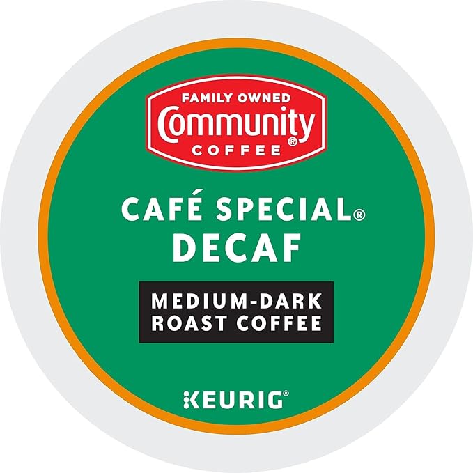 Community Coffee Cafe Special Decaf 24 Count Coffee Pods, Medium Dark Roast, Compatible with Keurig 2.0 K-Cup Brewers, 24 Count (Pack of 1)
