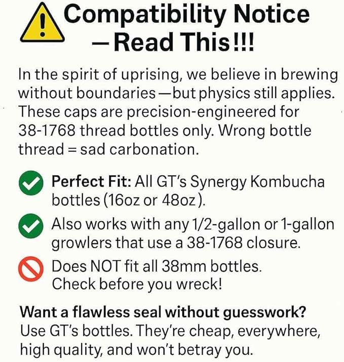 Kombucha.com Carbo-Caps: The Swingtop Slayer and Ultimate Carbonation System for Craft Beer & Kombucha Home Brewing. Viva La Revolución! (35 psi (Medium Carbonation), 1 Carbo-Cap + PRV)