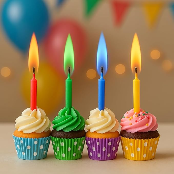 by Tugba Aydan - 24 Count Birthday Cake Candles Happy Birthday Candles Colorful Candles Holders Included