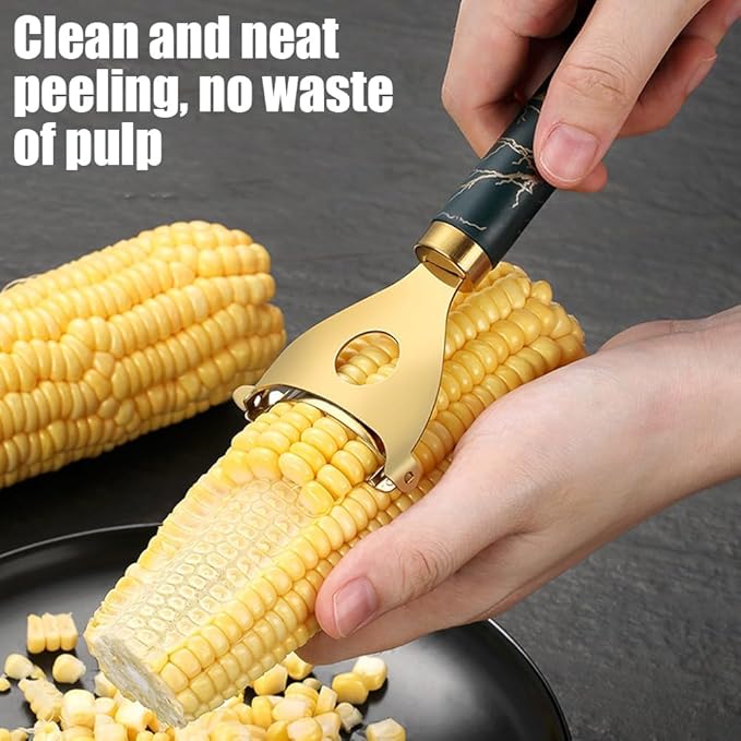 Latest Corn Peeler | Long-Handle Stainless Steel Kernel Remover | Fast, Labor-Saving & Safe | Easy-Clean Tool for Home, Restaurants & BBQs (CK-A(2Pcs))