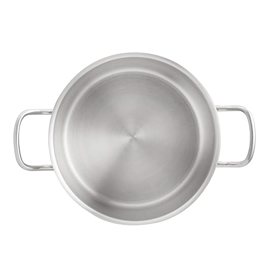 Amazon Basics 12 quarts Stainless Steel Aluminum-Clad Stock Pot with Cover