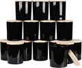 10 OZ Thick Candle Jars for Making Candles 15 Pcs, Empty Jars with Wood Lids for Candle Making, Sample Container, Light Black