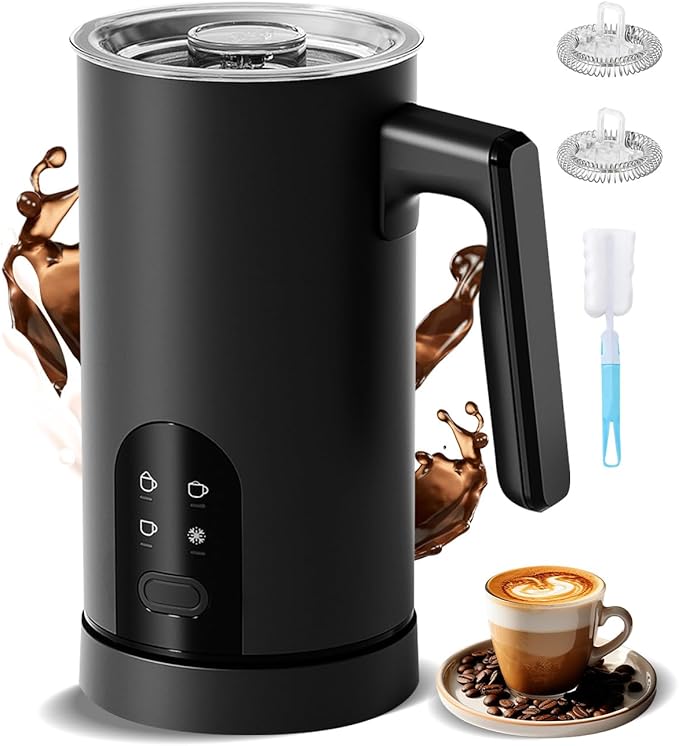 Electric Milk Frother, 4-in-1 Automatic Milk Steamer & Foamer 11.8oz/350ml, Automatic Hot and Cold Foam Maker and Milk Warmer for Latte, Cappuccino, Matcha, Hot Chocolate