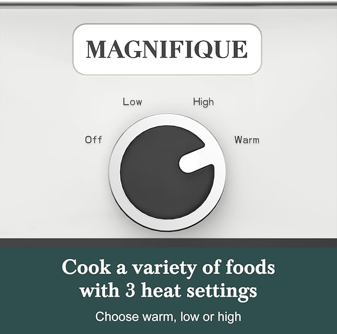 4-Quart Slow Cooker with Casserole Manual Warm Setting - Perfect Crock Pot for Family Dinners, Dishwasher Safe Crock,Versatile Cookware for Large Families or Entertaining