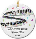 Personalized Text Year Name Keyboardist Ceramic Xmas Ornament, Unique Keyboard Musical Christmas Ornaments Gift for Women Men Friends Keyboards Player, Customized Keyboard Musical Instrument Ornament